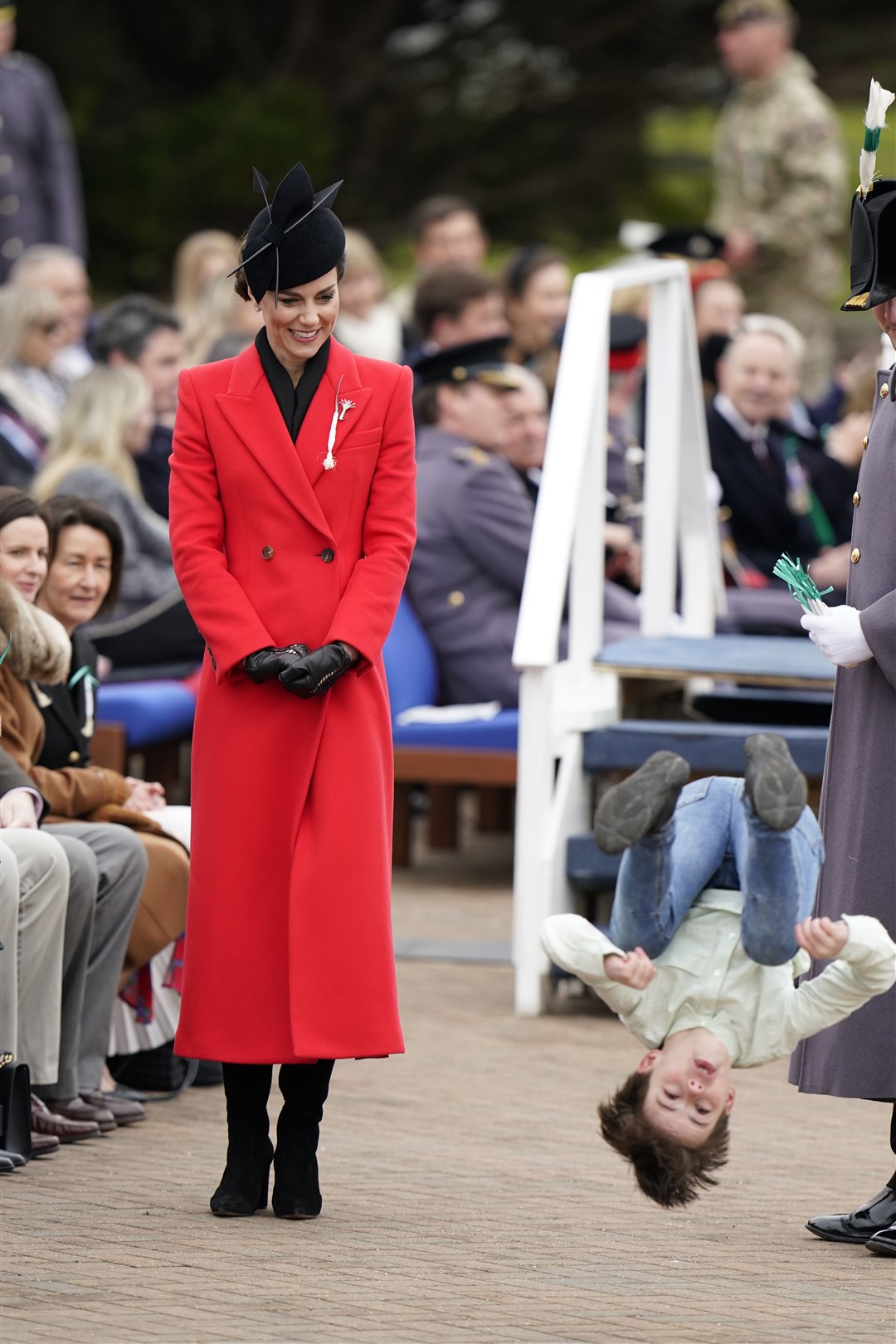 Thomas Lucas performed a back flip for Kate (Andrew Matthews/PA)