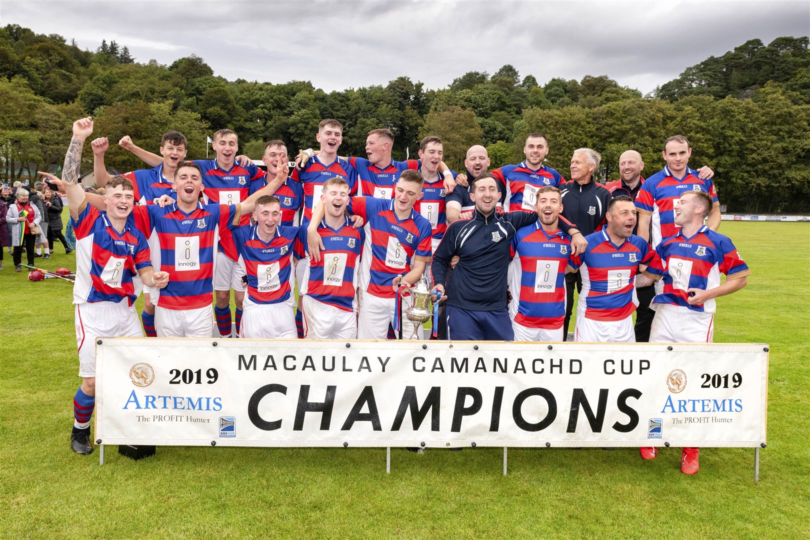 Kingussie ceebrate their first cup win in five years and later went on to lift the Mowi Premiership title