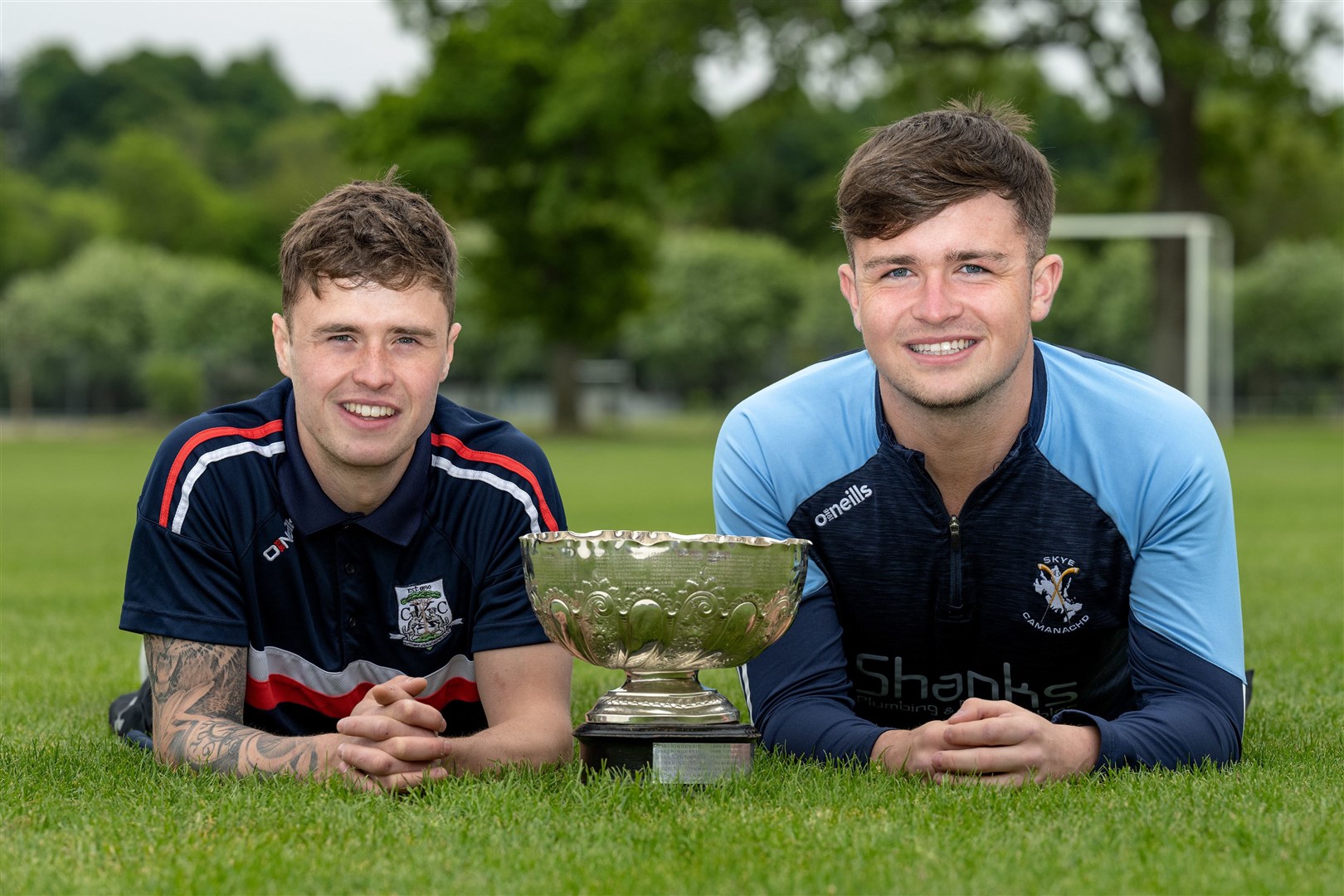 Kingussie captain James Falconer and Skye captain John Gillies. Picture: Neil G Paterson