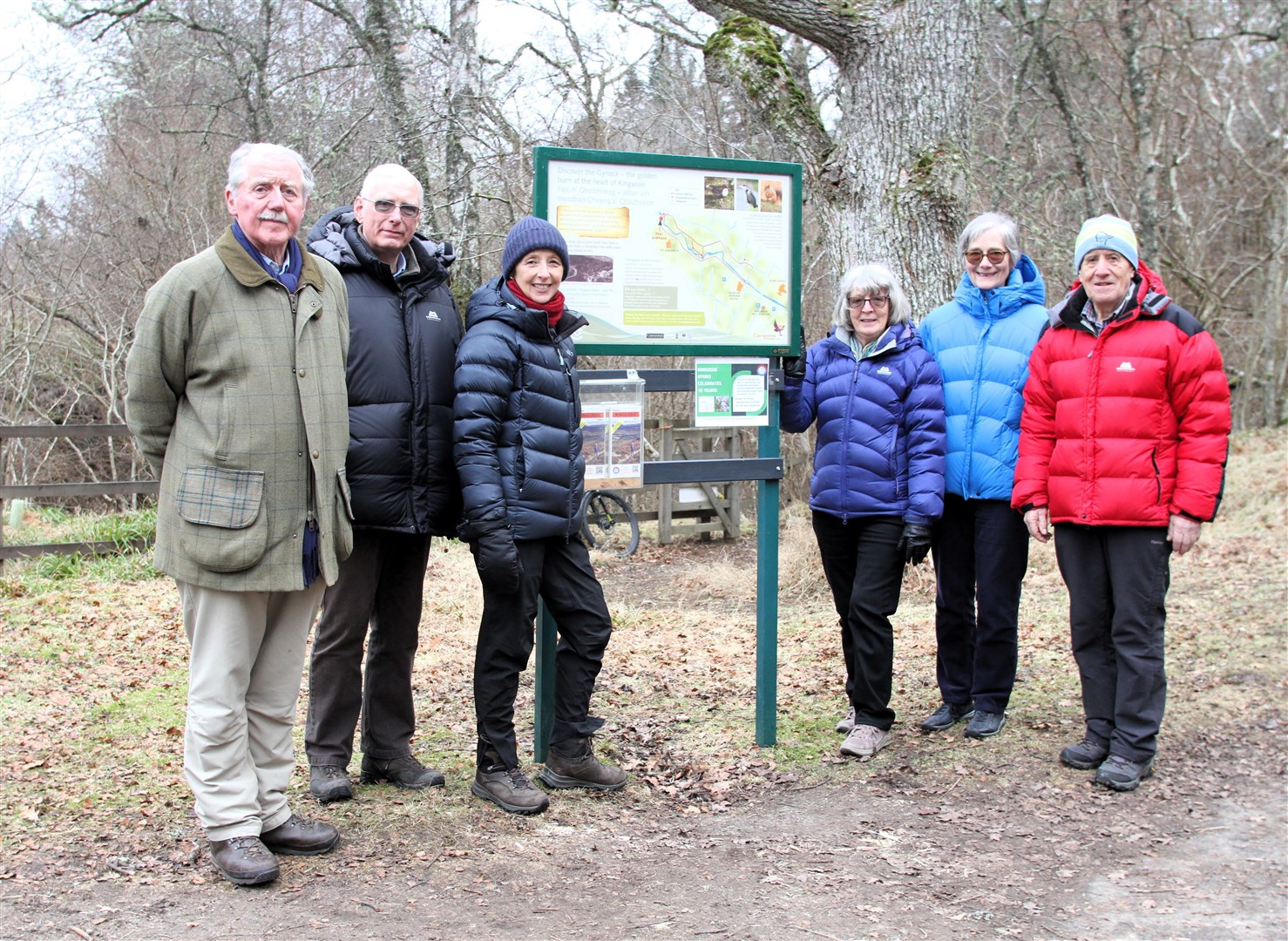 SATURDAY: Ian Moffett, Gilmour Strang, Eileen Stuart, Carol Bell, Susan Strang and Alistair Bell helped celebrate the project's success. (Frances Porter).