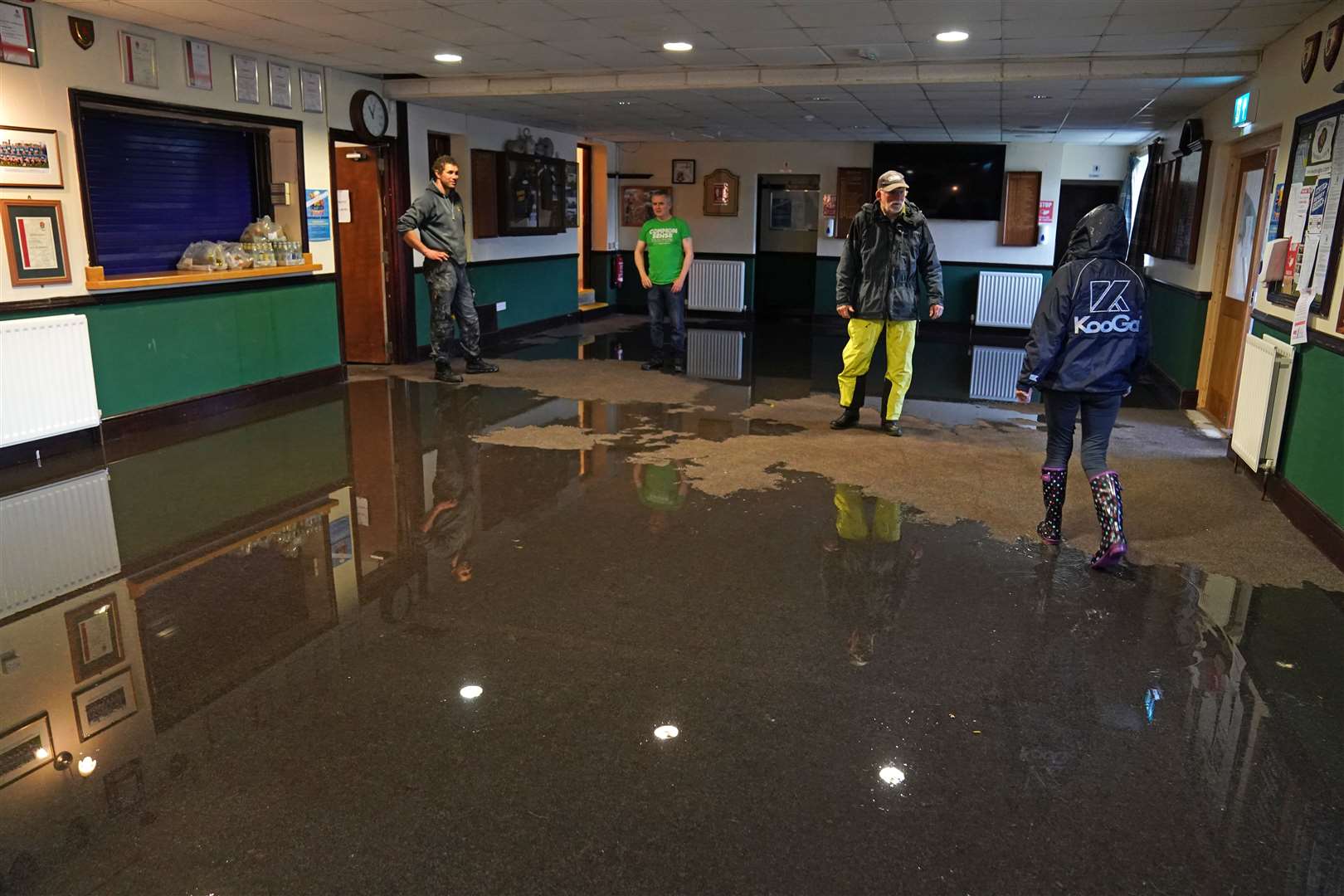 The rugby club’s clubhouse was also affected by the deluge (Owen Humphreys/PA)