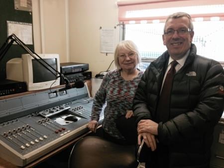 Mr Stewart with Speysound Radio presenter and supporter Shirley Bateman
