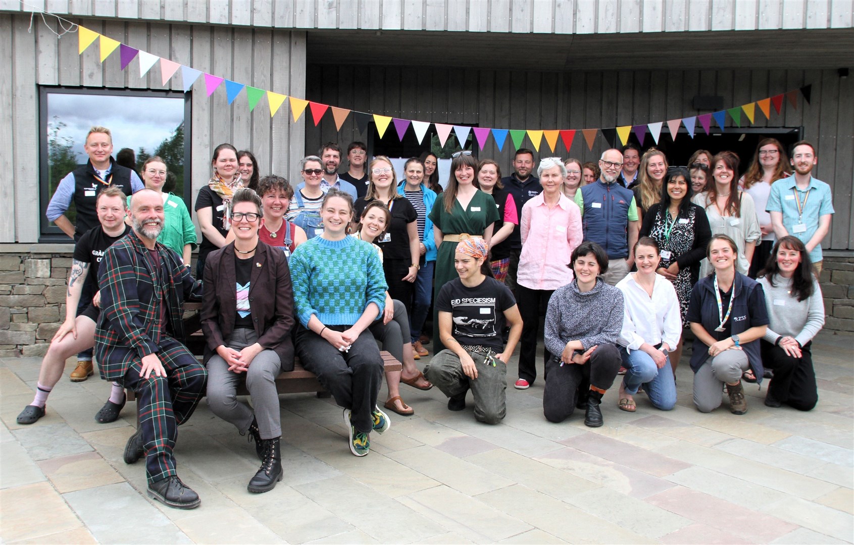 Attendees and organisers taking a break between presentations at the Cairngorms Pride event launch on June 19, 2025.