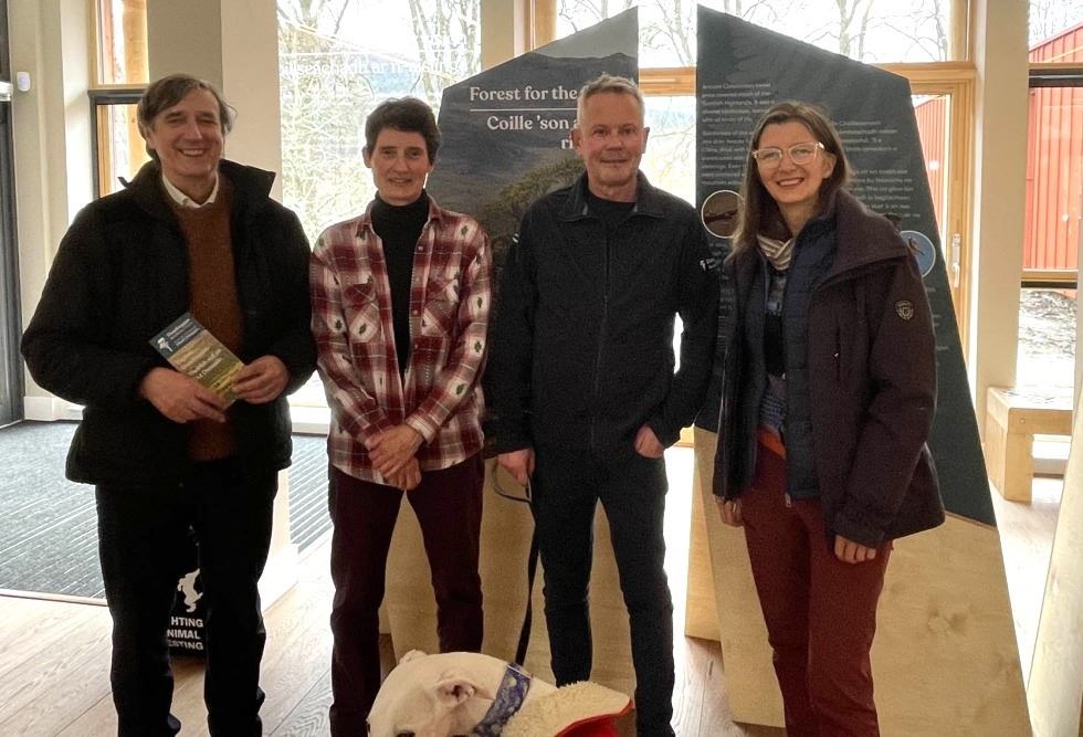 Ariane Burgess MSP (right) visiting Trees for Life at Affric Highlands, a previous Nature Restoration Fund winner. Now the emphasis is on restoring five of the strath's feistiest species.