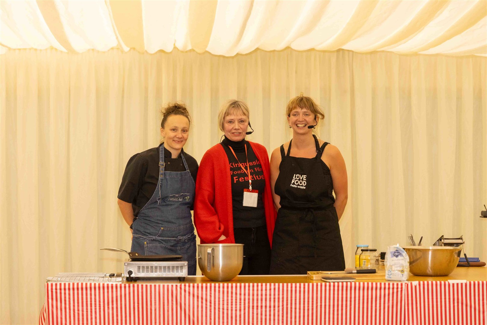 DEMO DIVAS: Kirsten Gilmour, Lydie Bocquillon and Hannah Taylor held the huge audience captive in the Food Hall with their big show.