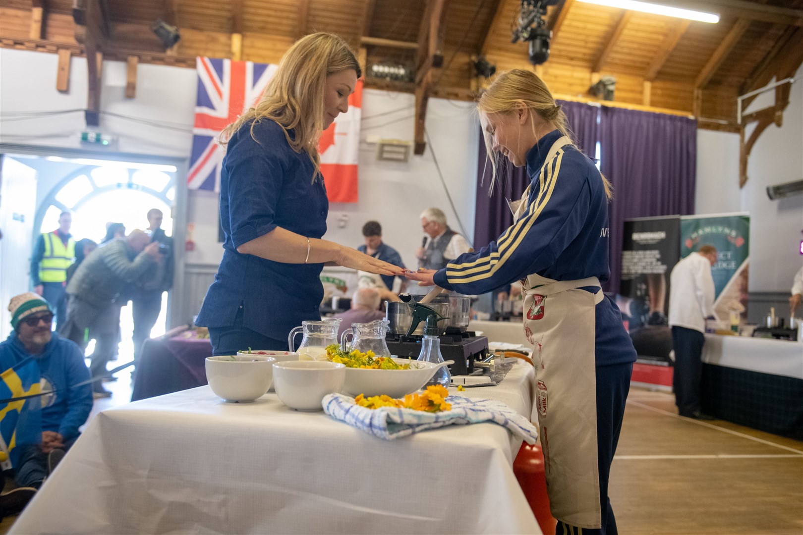 Swedish porridge champion Alice Ljungberg with judge and ex-Masterchef contestant Sarah Rankin. Picture: Callum Mackay.
