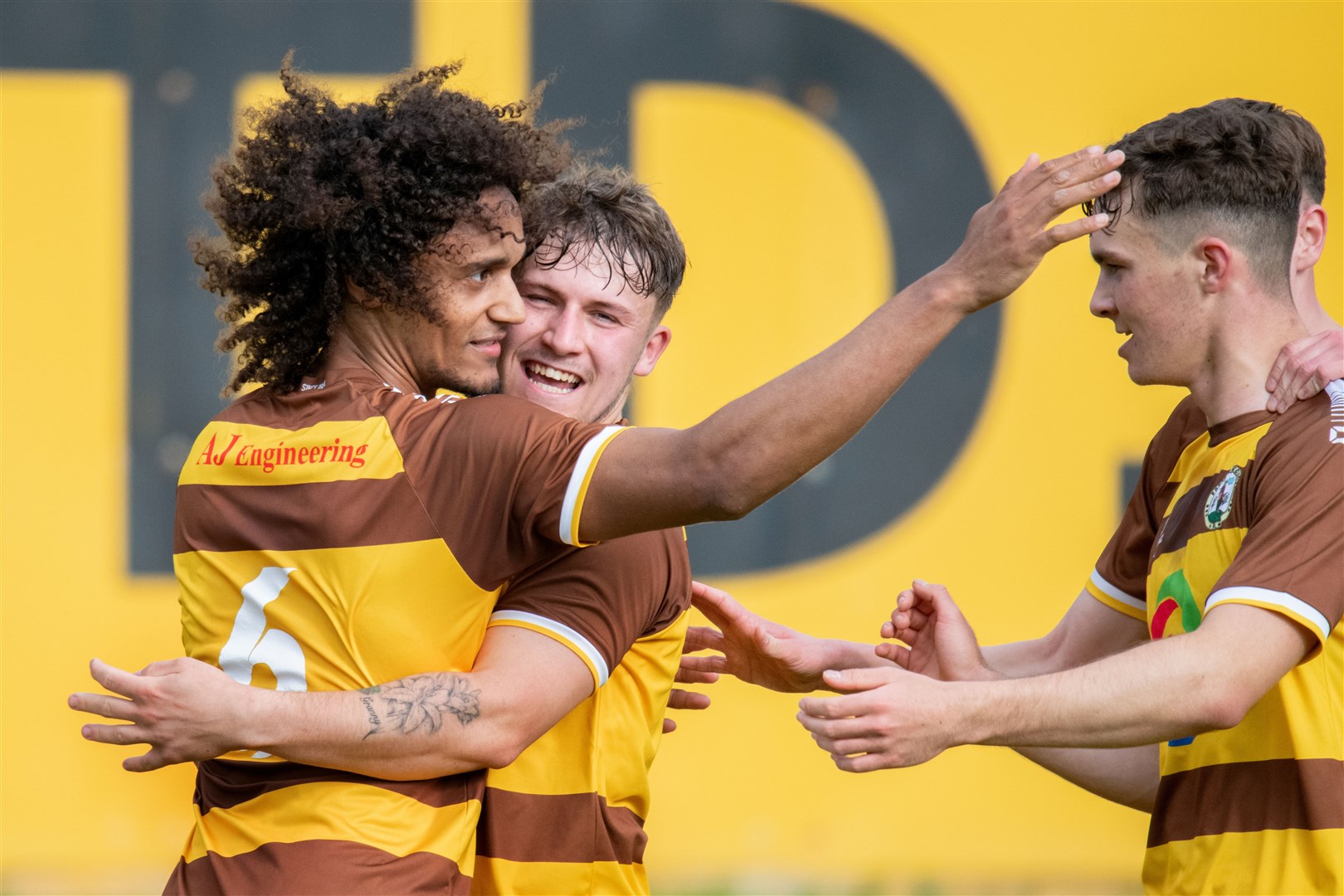 Jordan Alonge scored twice as Forres drew 3-3 with Strathspey. Picture: Daniel Forsyth