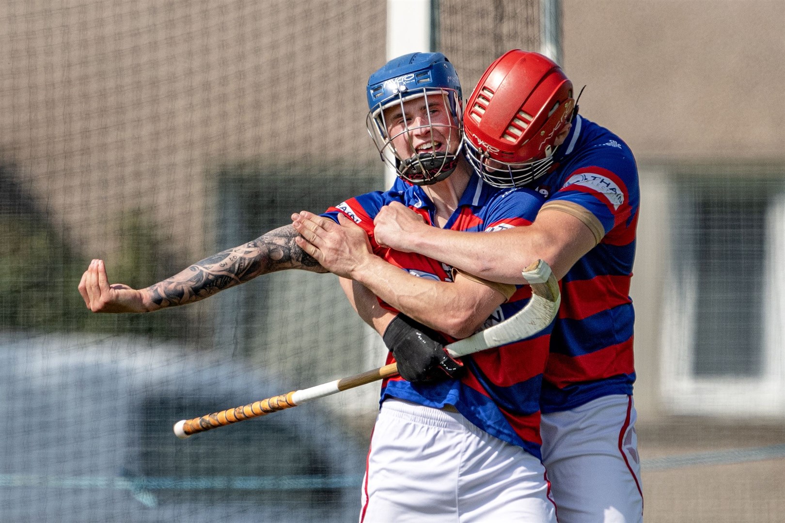 James Falconer (blue helmet) scored a hat-trick in win over GMA on Saturday.