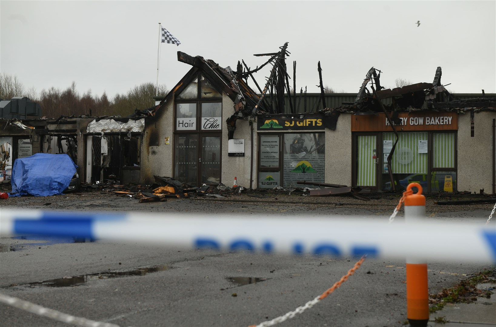 The aftermath of the fire at Fairways Business Park. Picture: James Mackenzie
