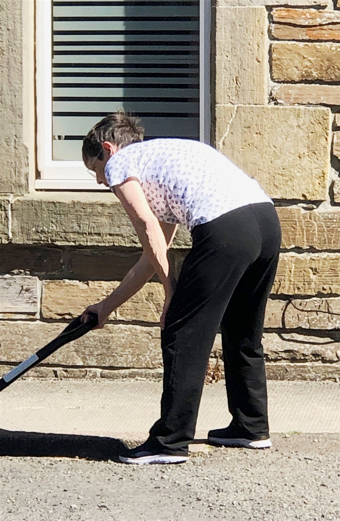 Jenny Paterson admits her efforts amount to a 'temporary fill-in' but she hopes Highland Council will carry out longer-term repairs.