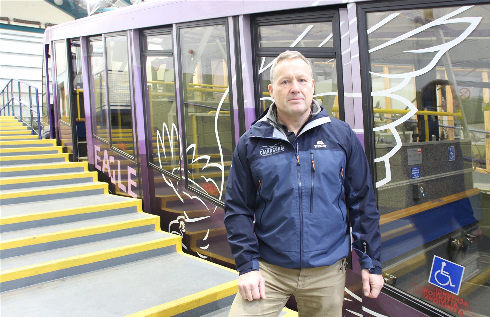 CMSL interim chief executive Tim Hurst in the Base Station with the funicular.