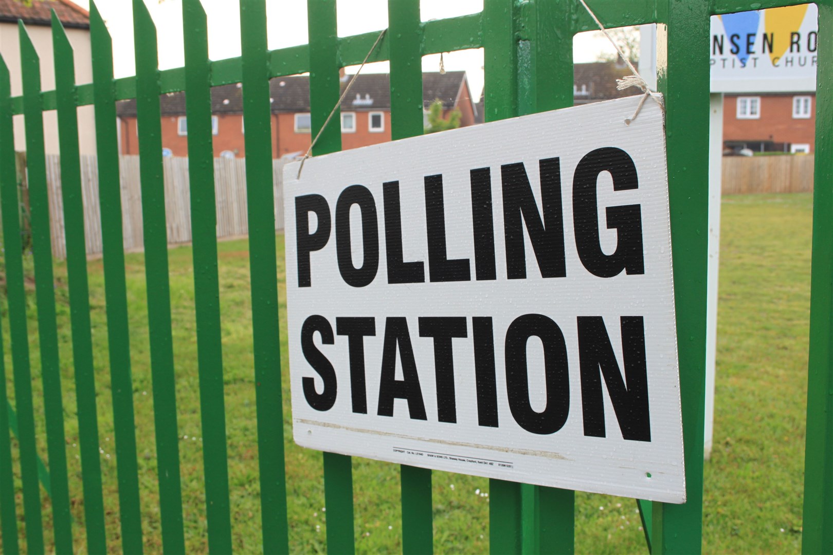 A sign outside a polling station