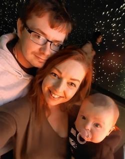 John Sim, Kimberley Giles and little Thomas.