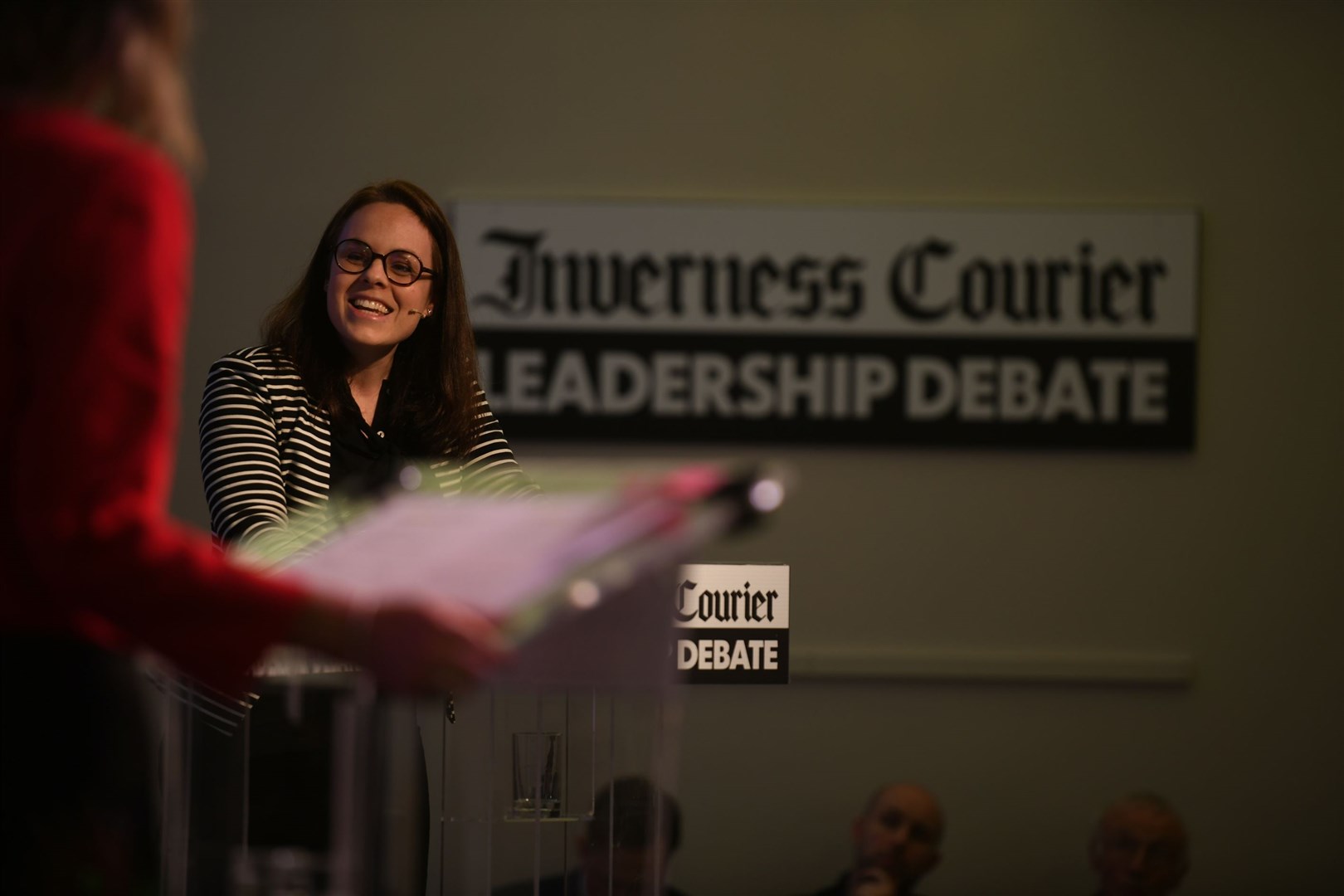 Candidate Kate Forbes, along with fellow leadership rivals Ash Regan and Humza Yousaf were at the debate. Picture: James Mackenzie.