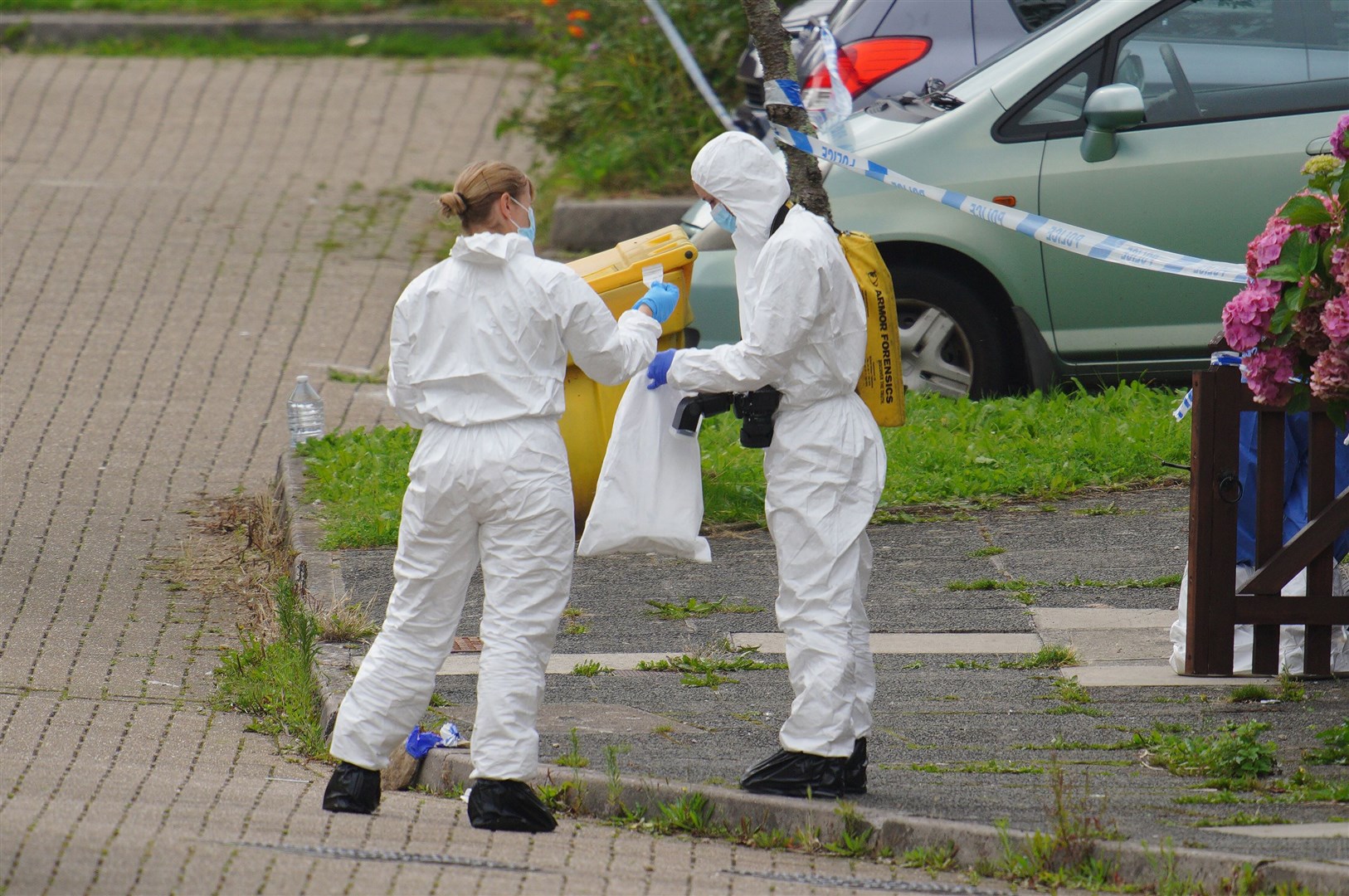 Forensic officers in Biddick Drive in the Keyham area of Plymouth (Ben Birchall/PA)