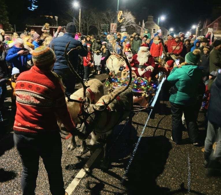 Santa on parade at Kingussie