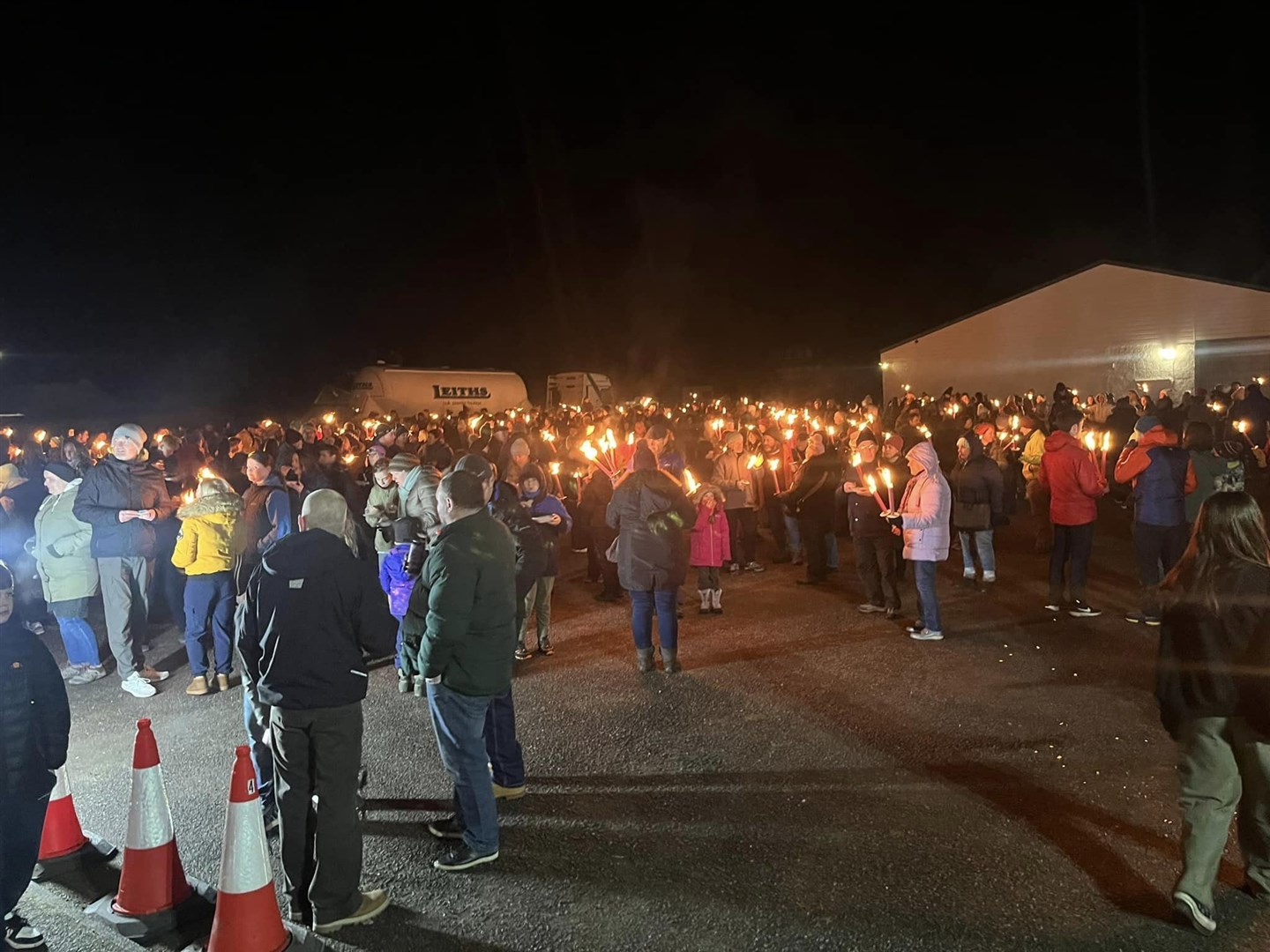 Gathered at Kingussie's market stance to see in the new year