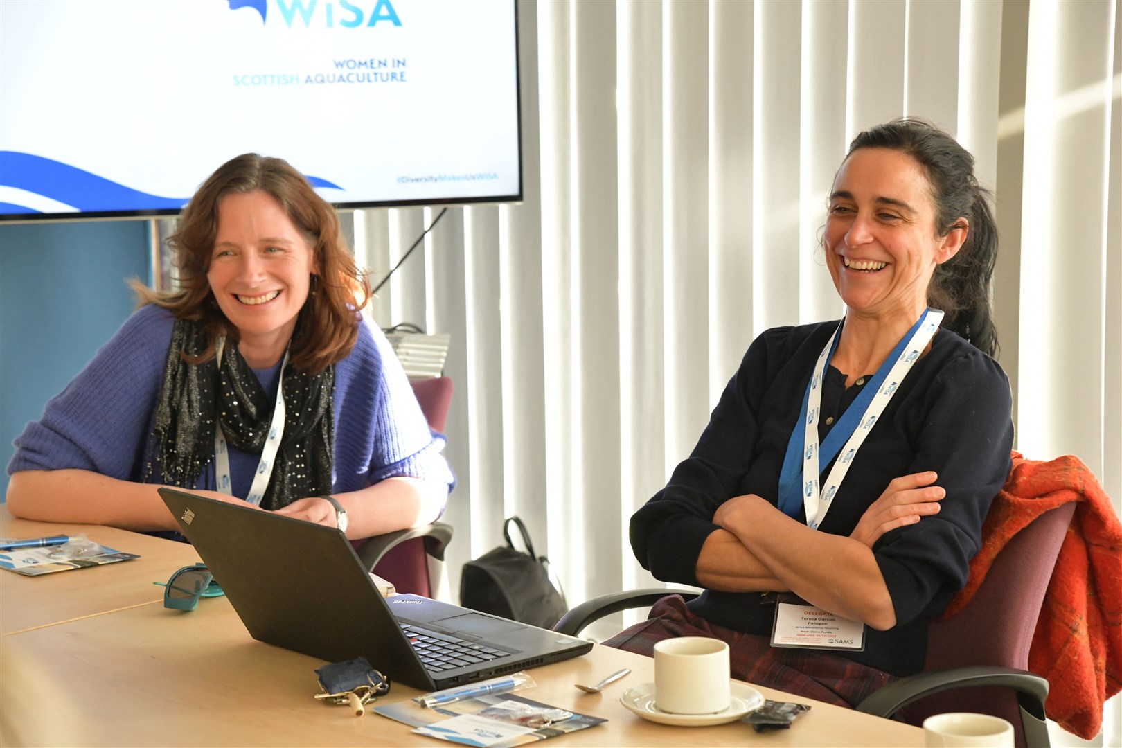 Mary Fraser (left) and co-chairwoman Teresa Garzon of WiSA (Women in Scottish Aquaculture).