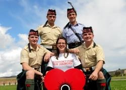 From left: LC Hart, LC Calderwood, Lt Towler, LC Brown and Roslyn Scoular. Picture: Callum Mackay