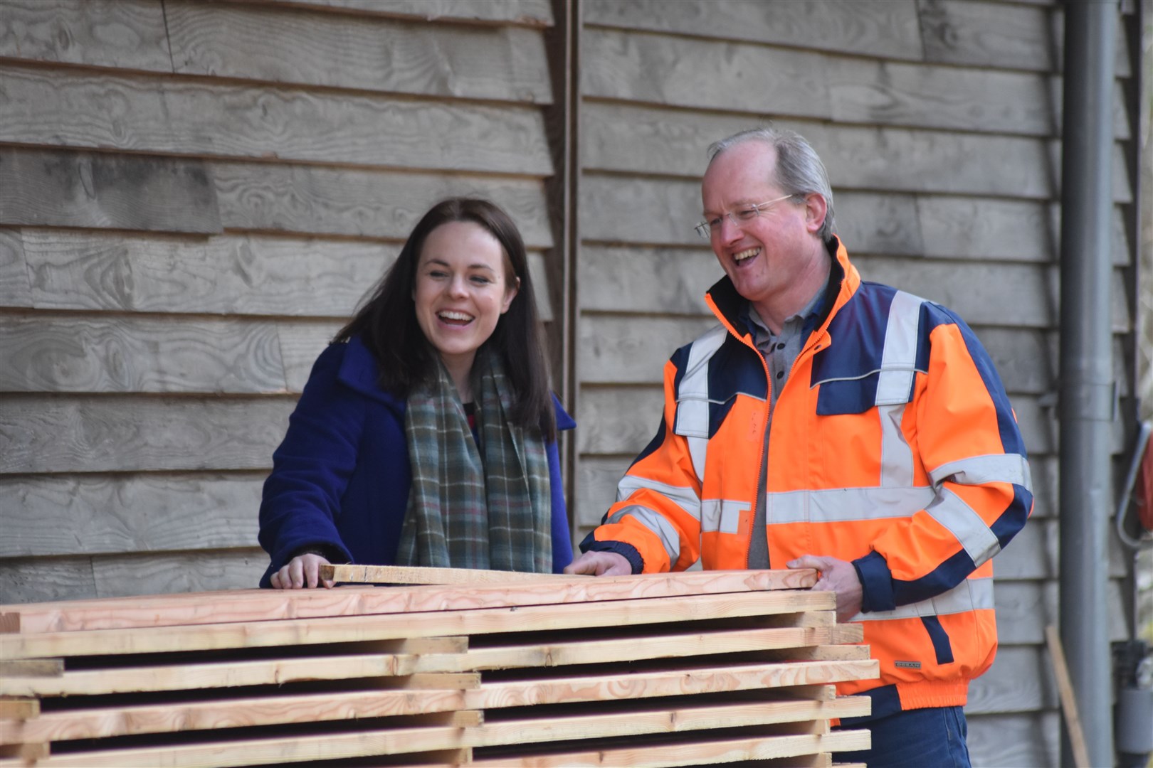 Kate Forbes on a recent visit to the Makar workshop, near Inverness, where she met with managing director Neil Sutherland.