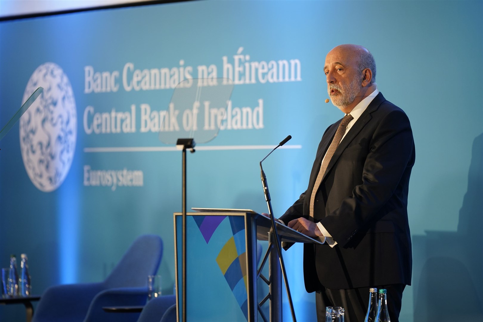 Governor of the Central Bank of Ireland Gabriel Makhlouf speaking at the Central Bank of Ireland Financial System Conference (Niall Carson/PA)
