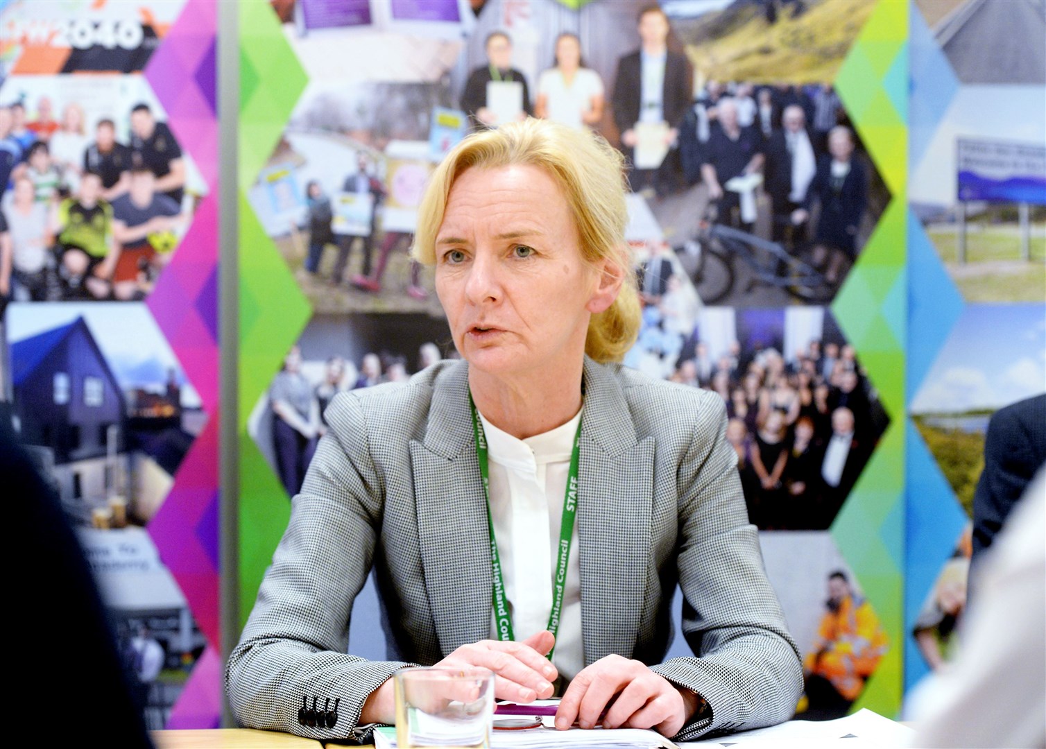 Highland Council chief executive Donna Manson pictured at briefing on the response to COVID-19. Picture: James MacKenzie.