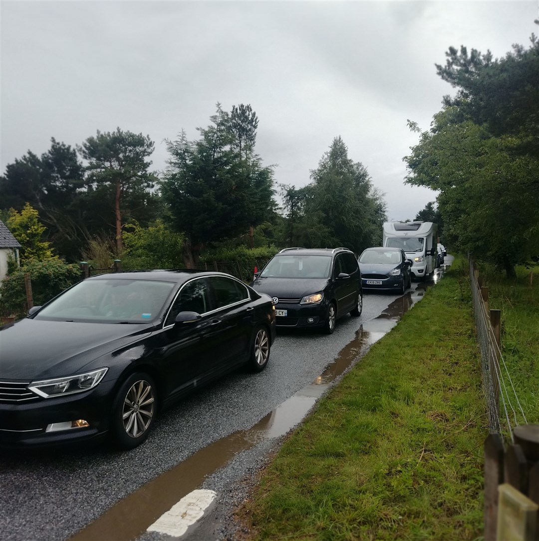 Jam-packed: traffic diverted from Ralia through Newtonmore kept the route through Kingussie at a snail's pace for the afternoon