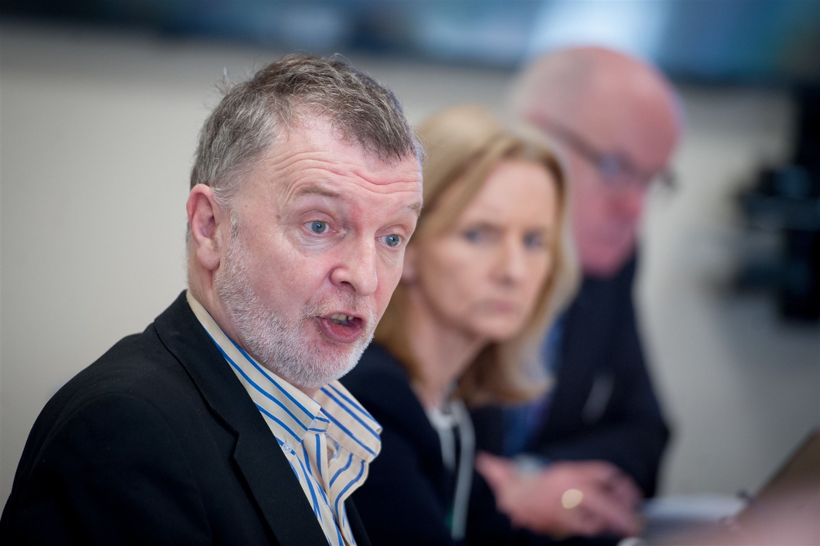 Depute leader councillor Alasdair Christie, chief executive Donna Manson, budget leader Councillor Alister Mackinnon.