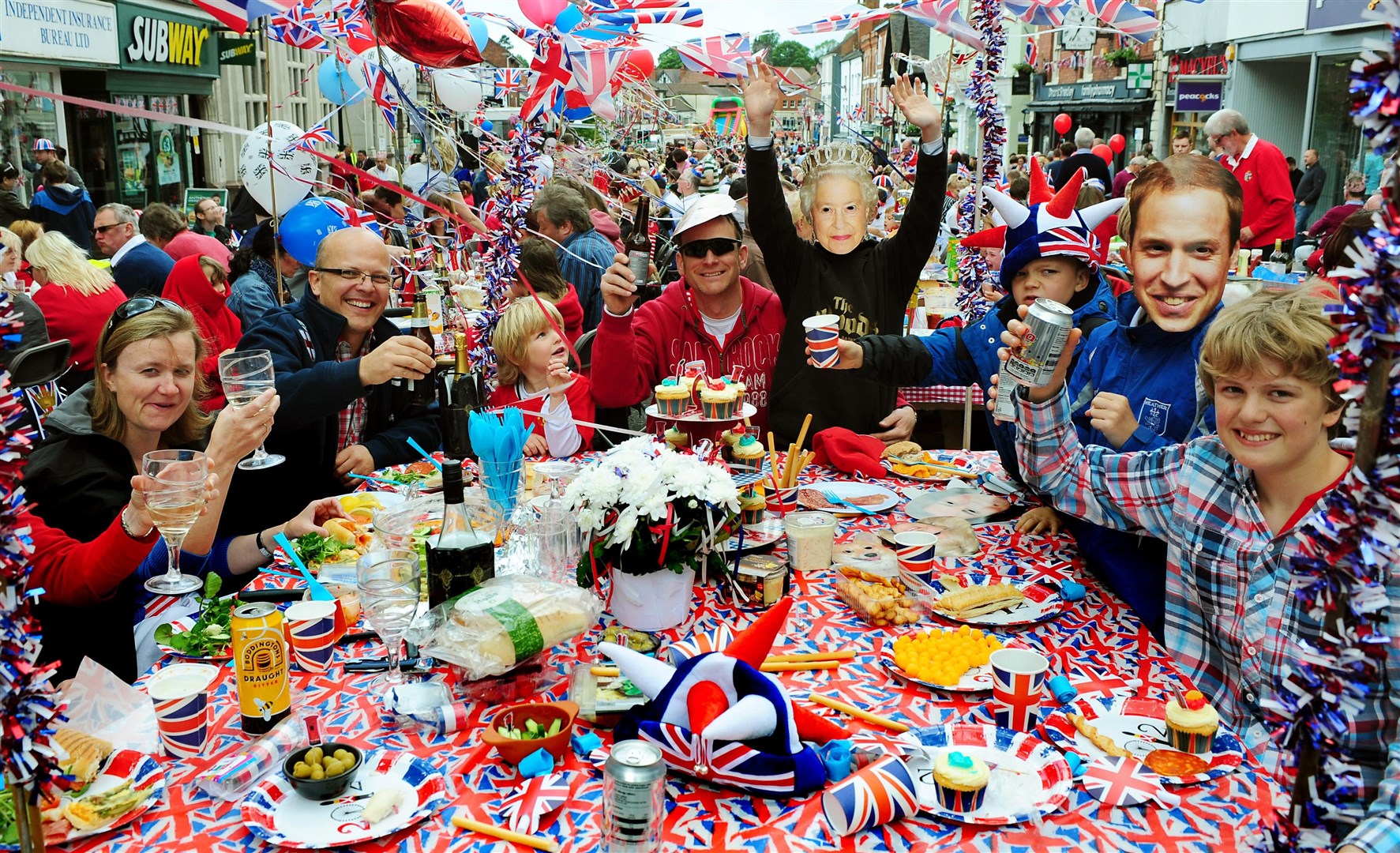 A street party to commemorate the Queen’s Diamond Jubilee at Ashby De La Zouch, Leicestershire in 2012 (Rui Vieira/PA)