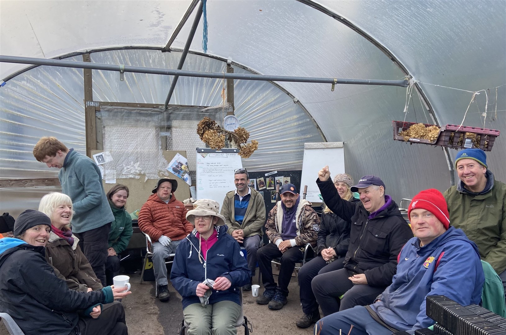 Monday afternoon’s GROW project Team relaxing over a cuppa.