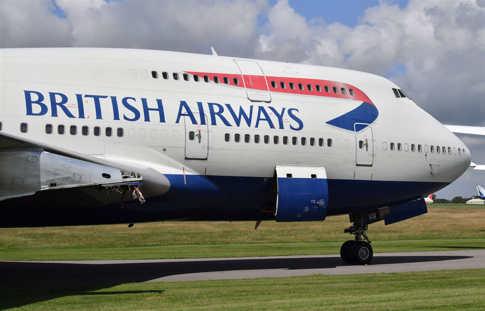 A BA Boeing 747 parked with its engines removed at Cotswold Airport, home of Air Salvage International which dismantles end-of-life aircraft (Ben Birchall/PA)