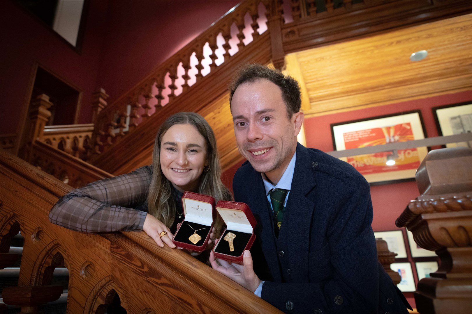 Traditional Gold Medal winners Calum MacColl and Emma MacLeod of Scalpay.