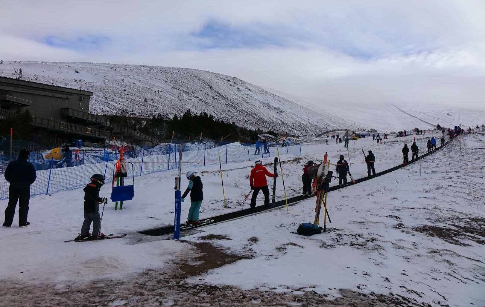 So far only the lower slopes at Cairngorm Mountain have been open to the public because of a lack of snow.