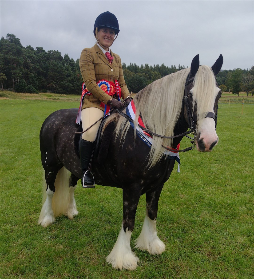 Ashleigh Reilly with the Grantown Show 2024 champion of champions San Cler Aramis.