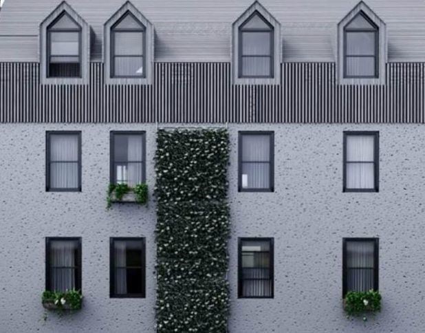 An artist's impression of how a living wall on the former police station would look.