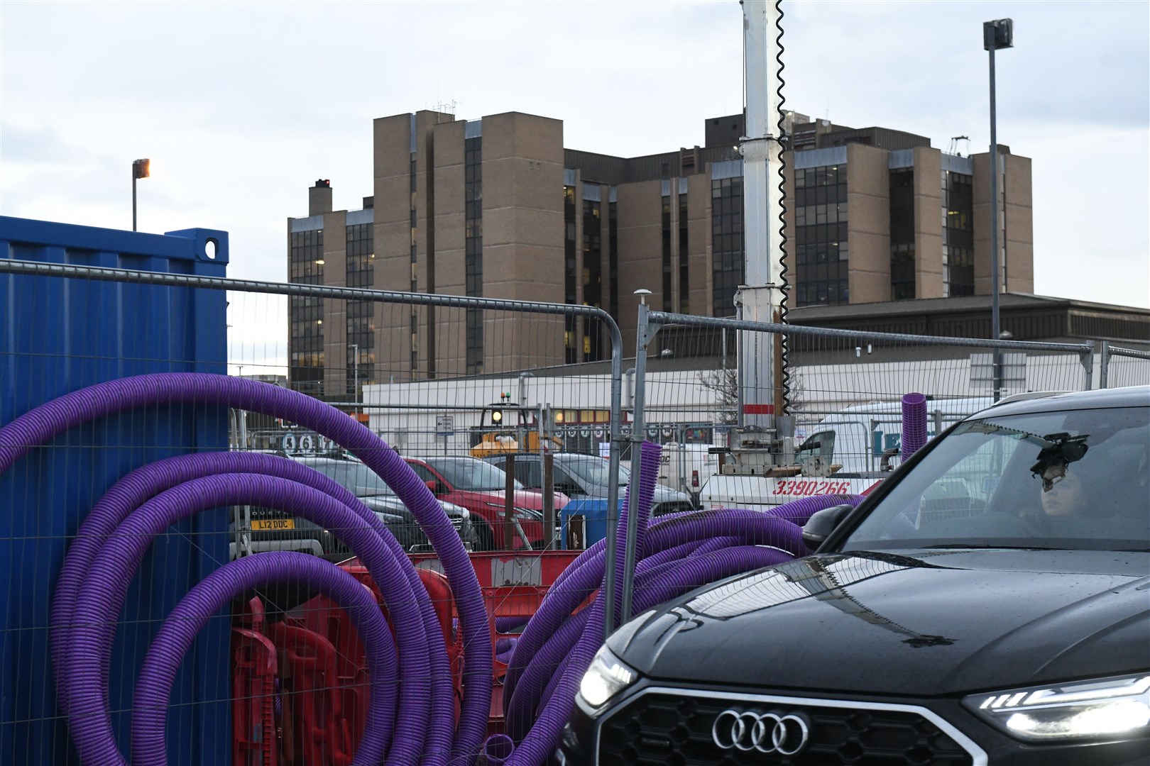 Ongoing work at Raigmore Hospital car park. Picture: James Mackenzie