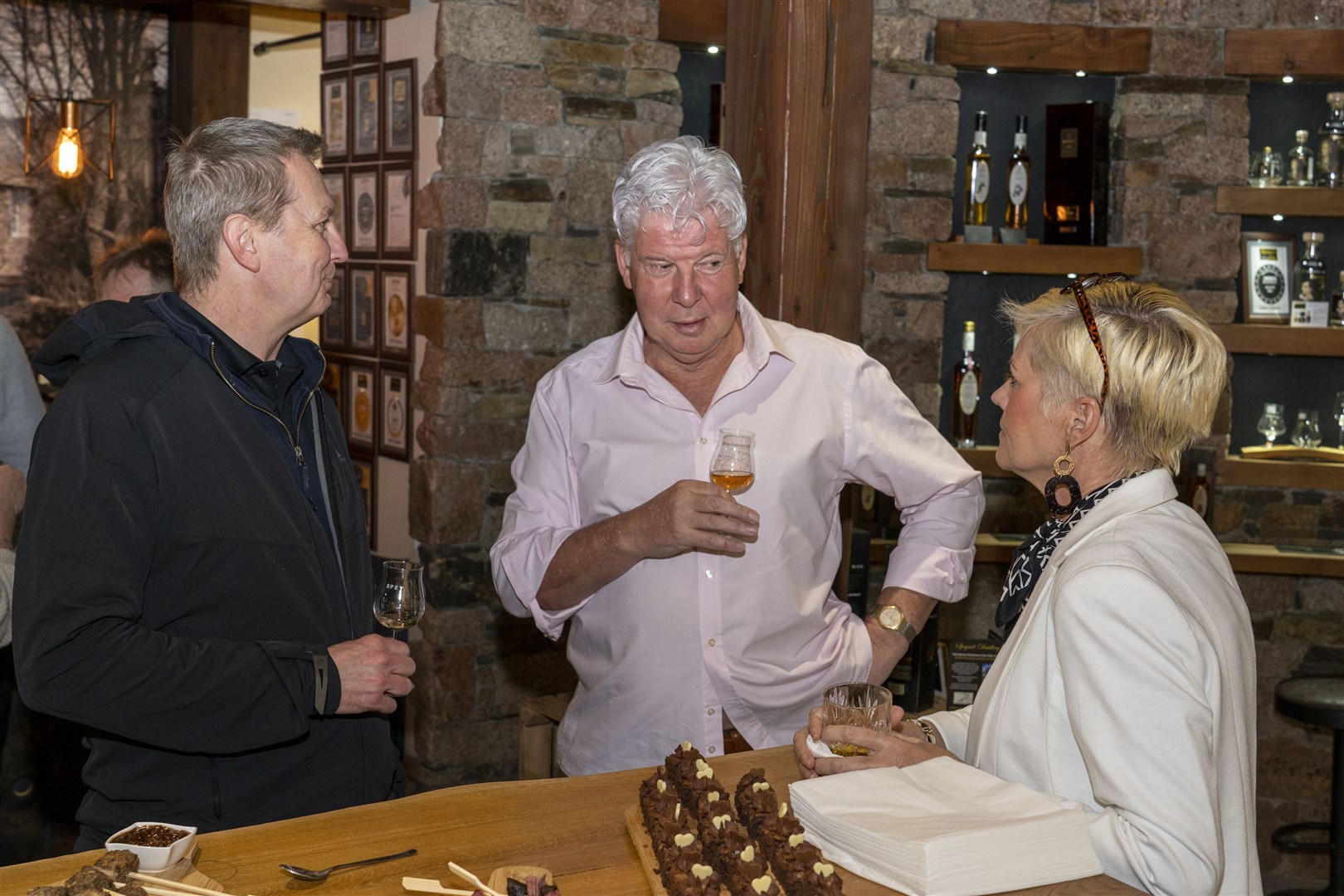 John and Joanna McDonough in conversation at the launch at The Snug in Aviemore last night.