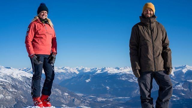 Ski Sunday paid a visit to Cairngorm Mountain in a show made prior to the lockdown. Pictured are presenters Chemmy Alcott and Ed Leigh.