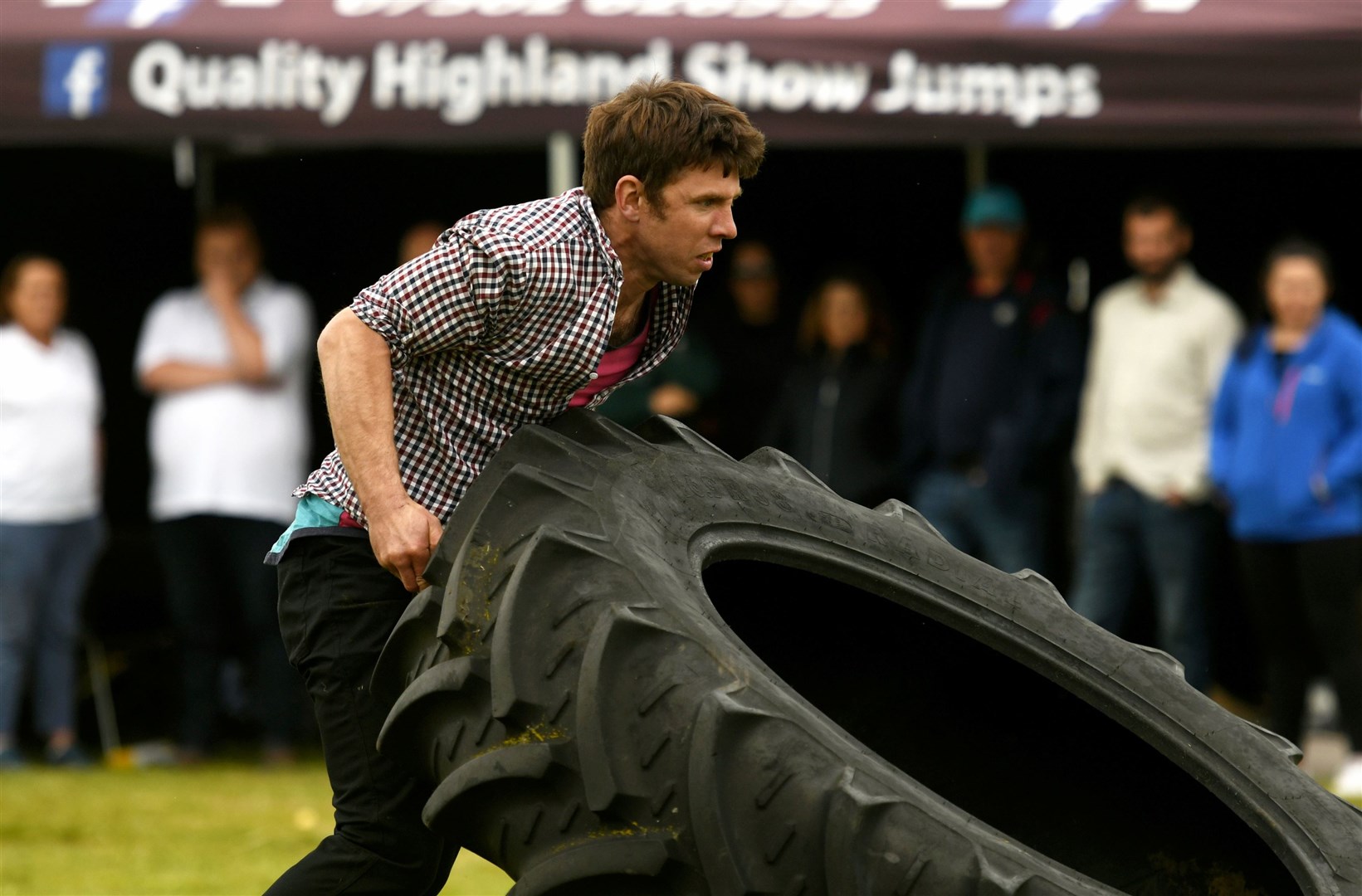 The Fastest Farmer race was new to the Grantown Show yesterday and involved an obstacle course of agricultural chores for competitors. Picture: James Mackenzie.