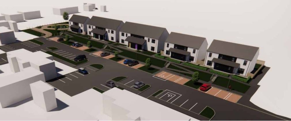 An overview of the housing which has had to be curtailed in number due to the flooding risk.