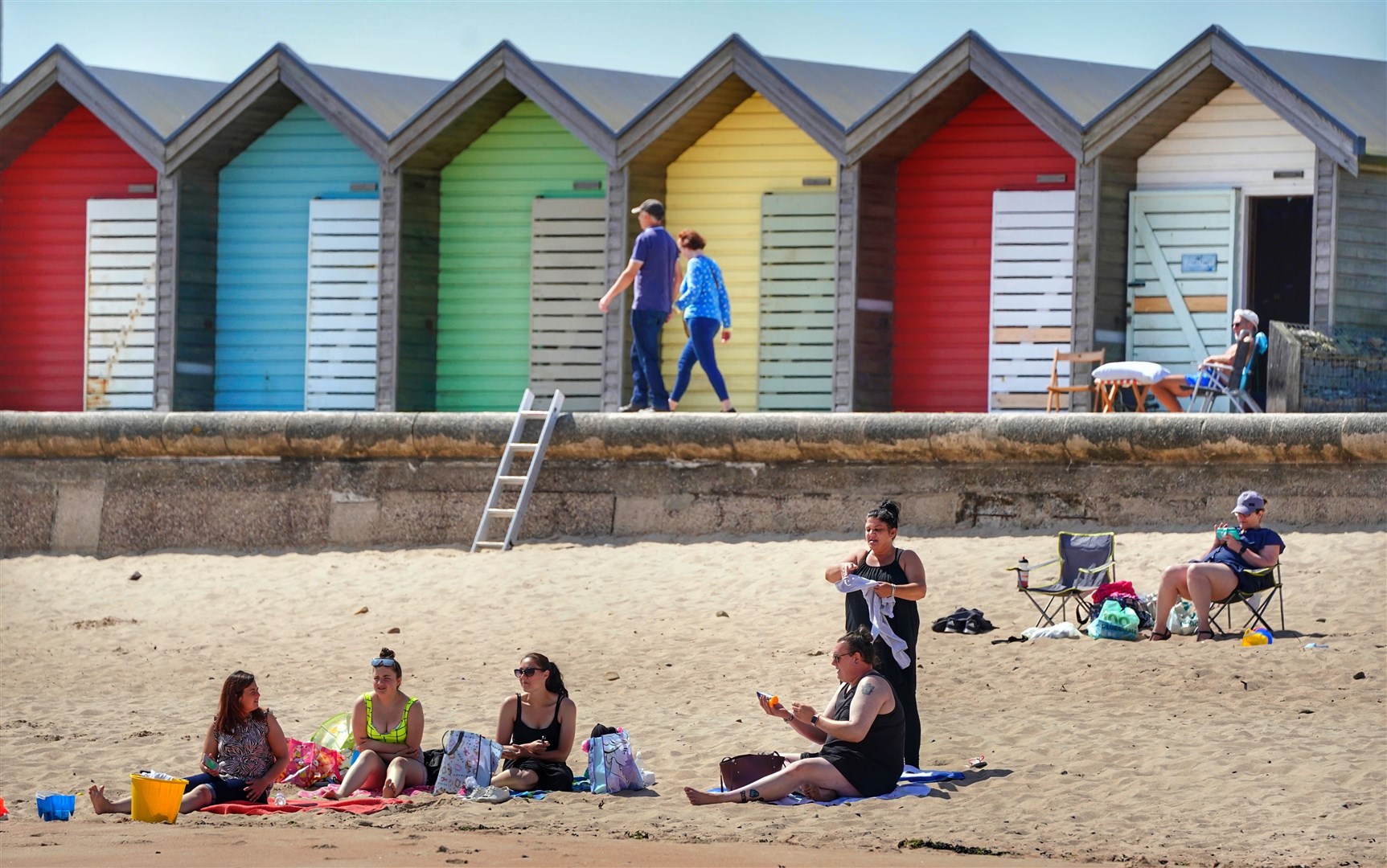 People at Blyth beach in Northumberland (Owen Humphreys/PA)