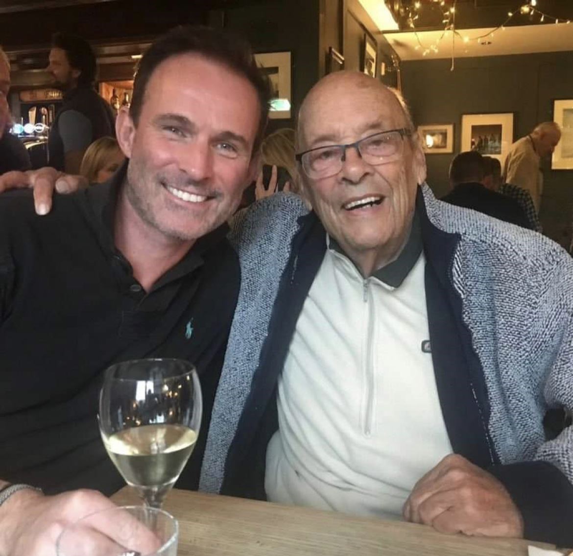 Derek Brightman with his friend Gareth Roberts.