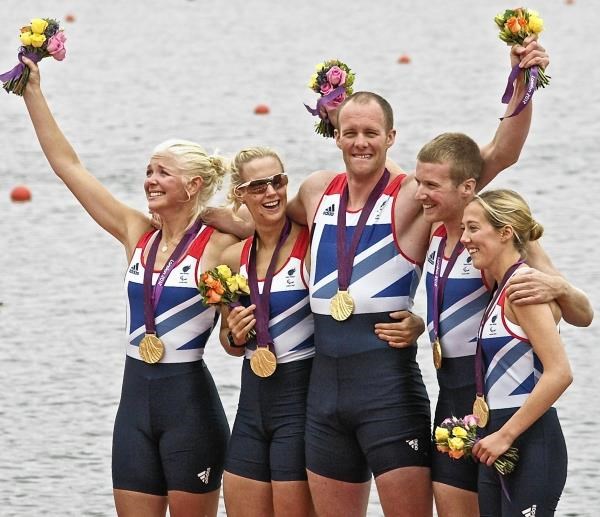Dave Smith (centre) with his gold medal winning team