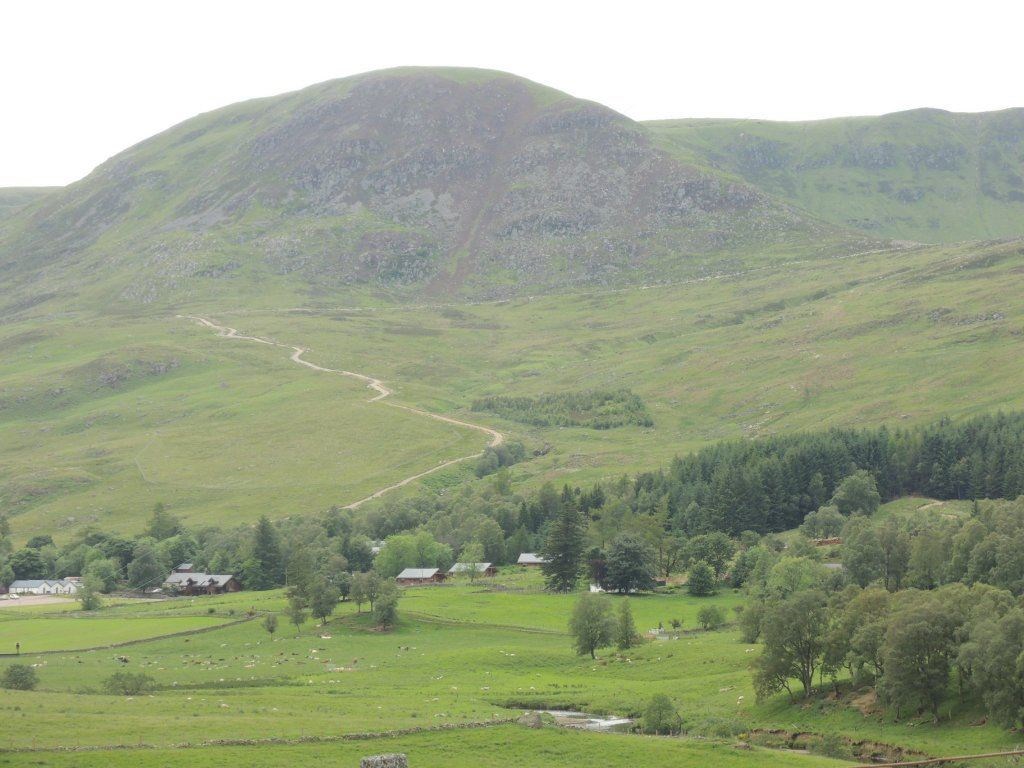 The vehicle track in Glen Clova is visible for miles around.