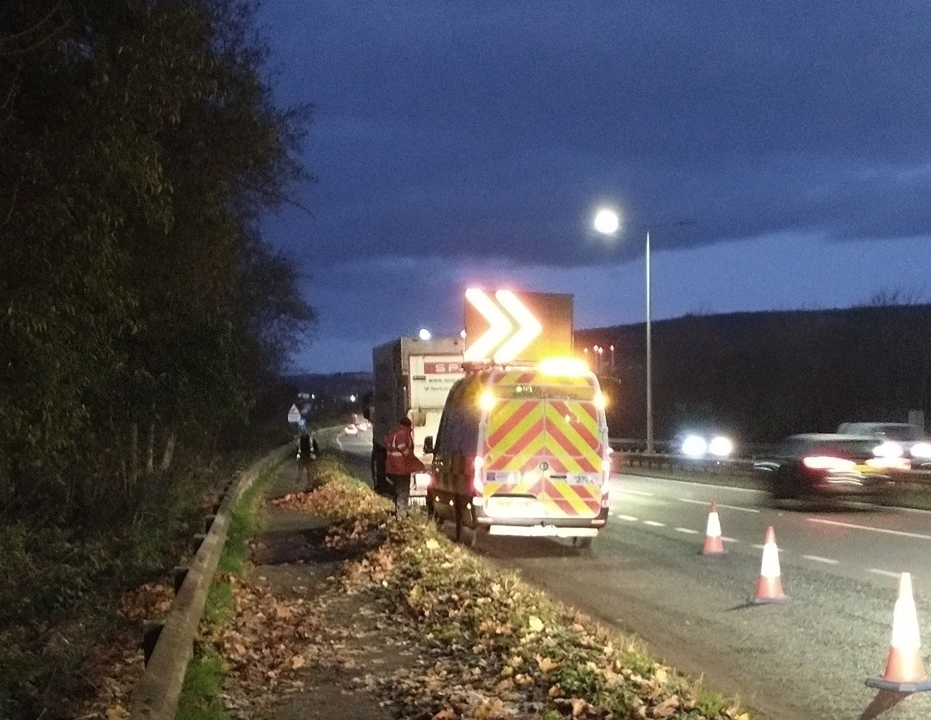 Firefighters came in support after a lorry was reported overheating on the slip road to the A9.