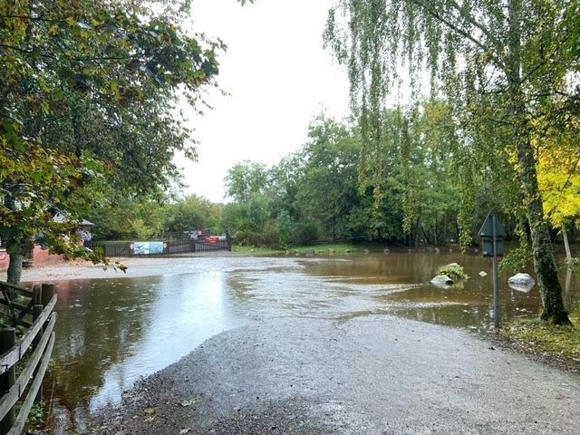 Flood road into Rothiemurchus Car Park, Glenmore