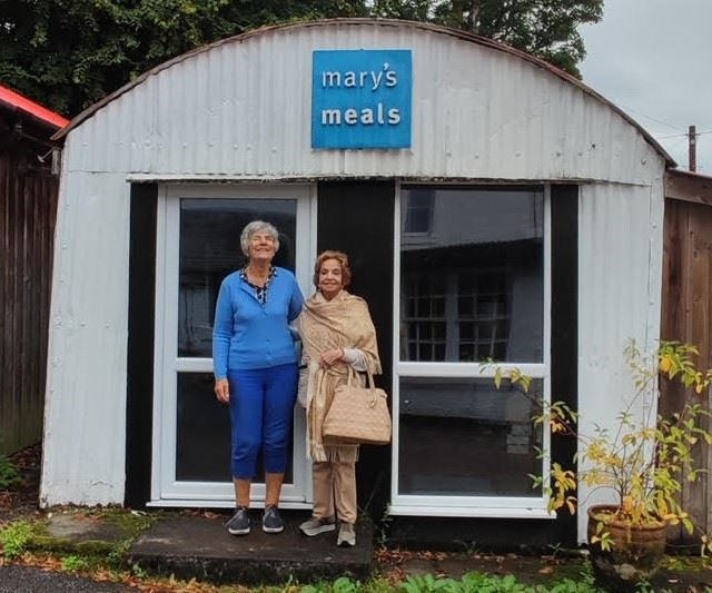 Mary with her school friend Maria Cecilia, a Colombian on her first visit to Scotland.