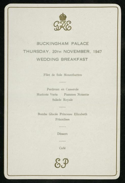 The wedding breakfast menu (Royal Collection Trust/Her Majesty Queen Elizabeth II 2021/PA)