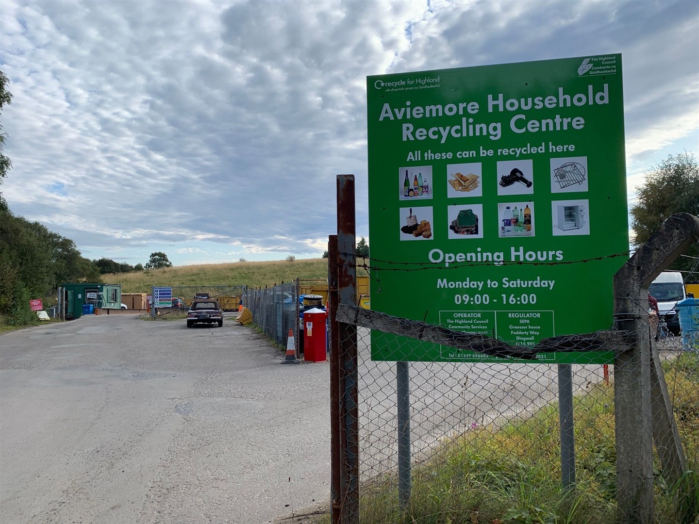 Recycling centre at Granish just north of Aviemore.