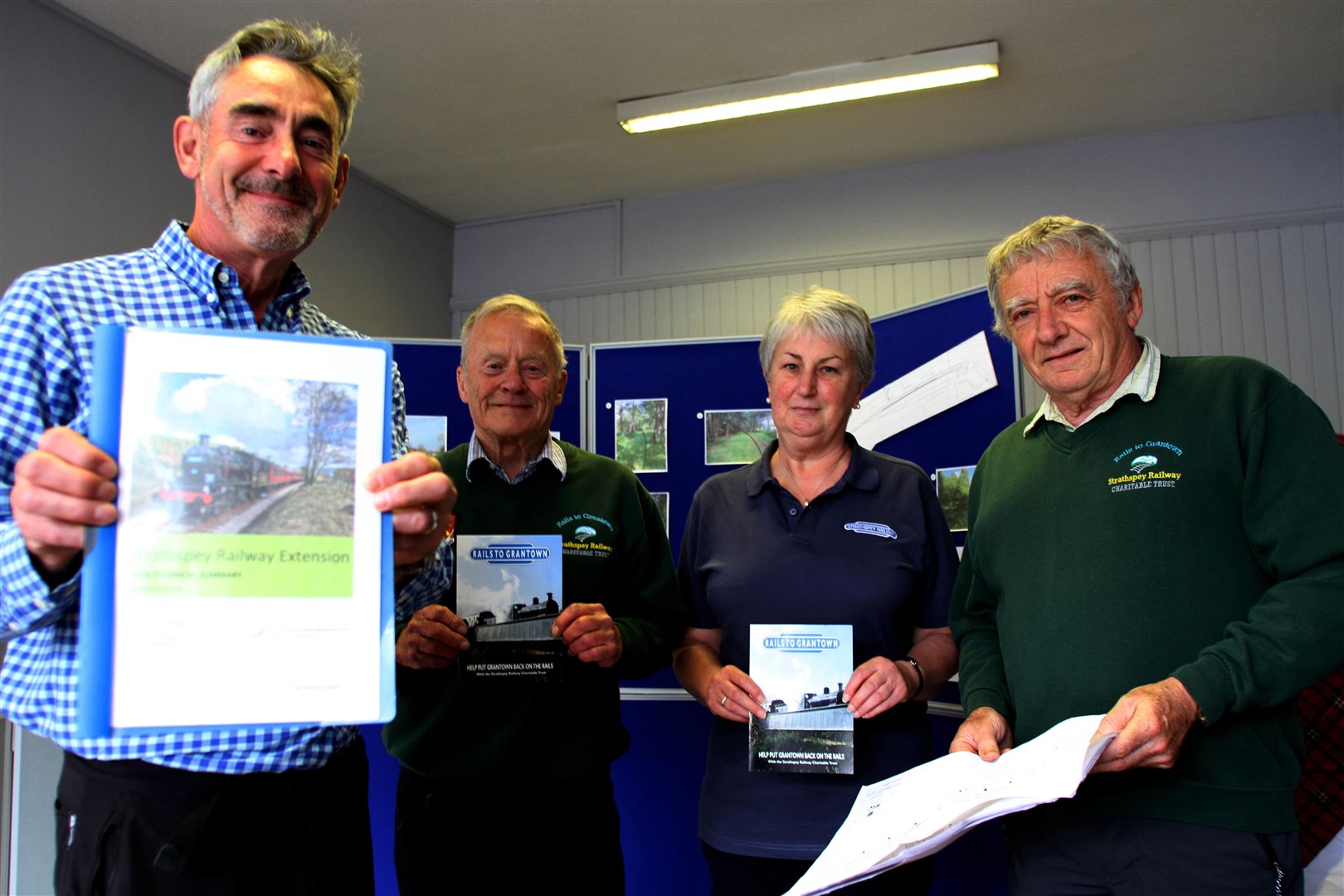 Railway trustees John Yule, Basil Dunlop, Linda Coe and Andrew McCracken at the pre-application consultation.